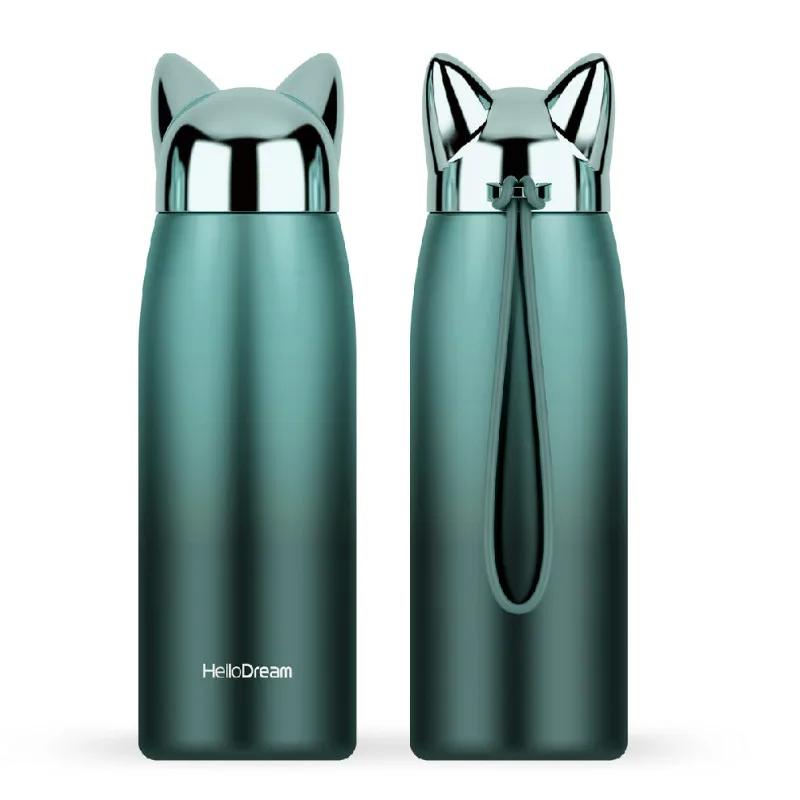 320ml Thermos Bottle Stainless Steel Vacuum Flasks Cute Cat Ear Thermal Cup Portable Travel Outdoor Mug for Coffee Tea Milk