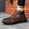 Rozmiar 48 Buty Męskie Luksusowe Ręcznie Robione Skórzane Buty na Platformie dla Mężczyzn Męskie Buty Outdoorowe Turystyczne Wysokiej Jakości Ciepłe Zamszowe Botki
