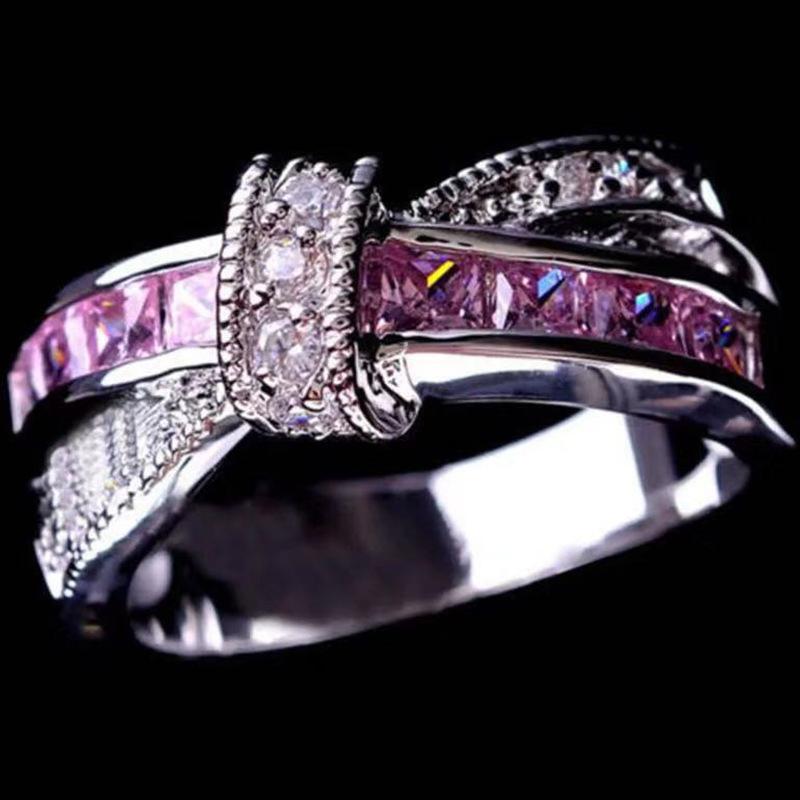 E-Commerce Electroplated Amethyst Diamond Ring Popular Creative Women'S Hand Jewelry