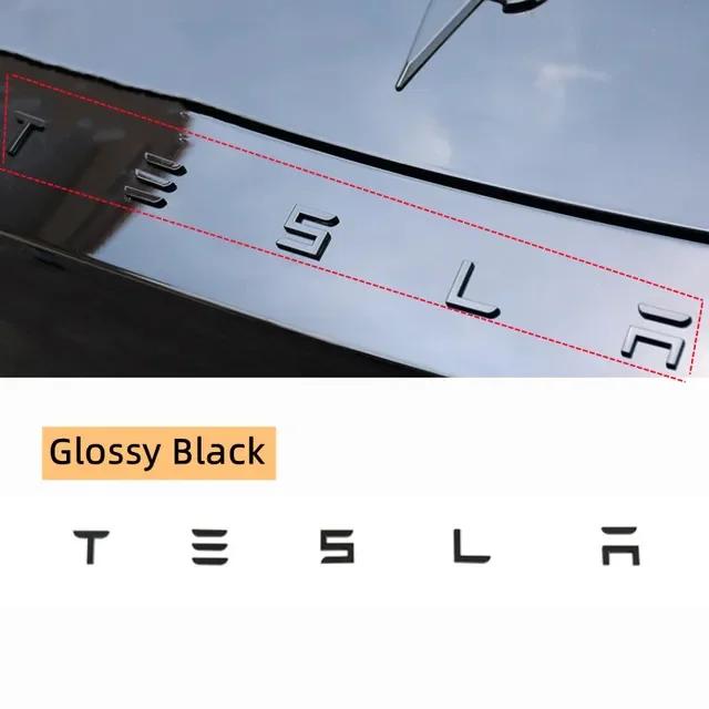1pcs 3D ABS Logo Tesla Emblem Letters Car Trunk Badge Rear Letter Label Electroplated For MODEL 3 MODEL S X Modified accessories