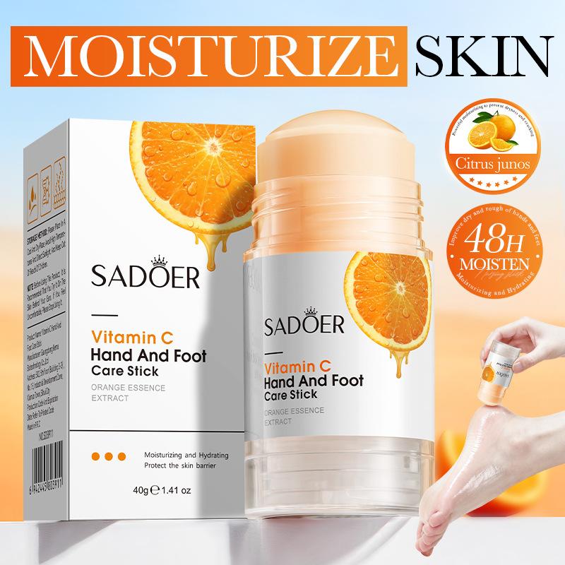 Sadoer 40G Vitamin C Foot Cream Stick For Heel Cracks Repair, Callus And Dead Skin Softening Cream