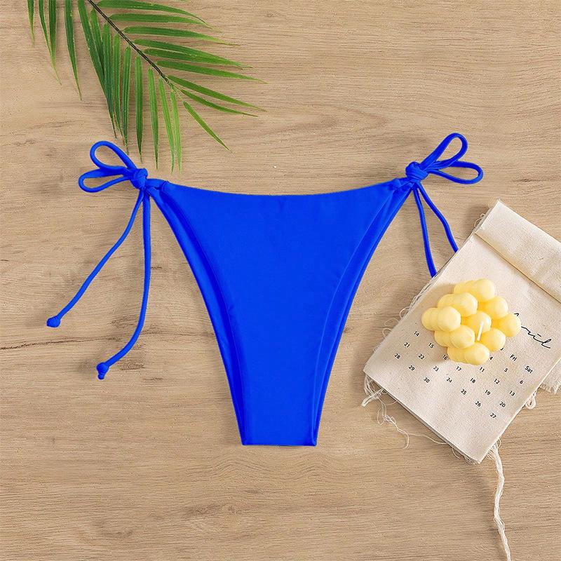 

2025 Однотонное Европейское и Американское Треугольное Бикини на Шнуровке Extra Large (XL) королевский синий