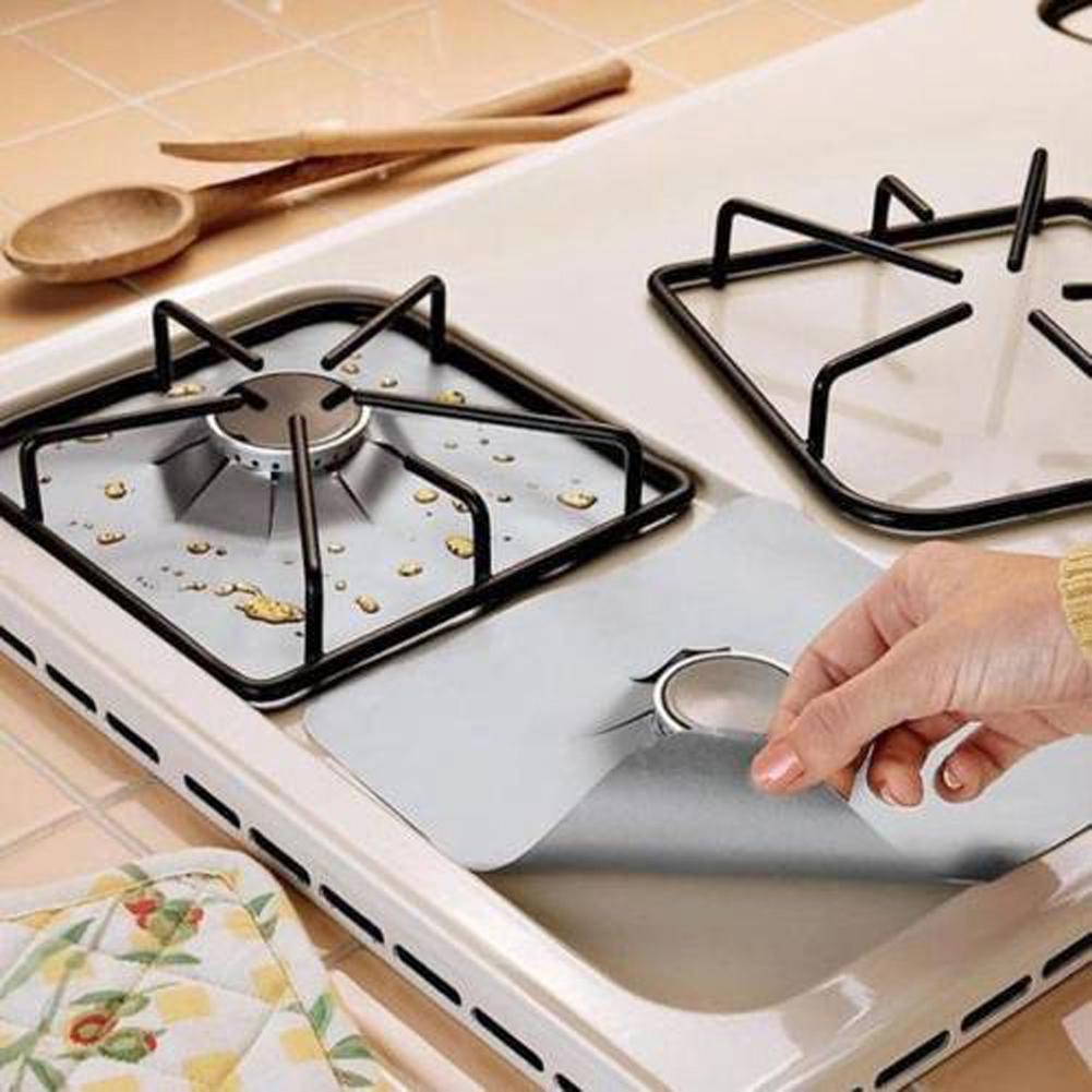 6Pcs Gas Burner Cover Non-Stick Gas Stove Protector Cover Reusable Stove Clean Mat Heat Resistant Kitchen Accessories