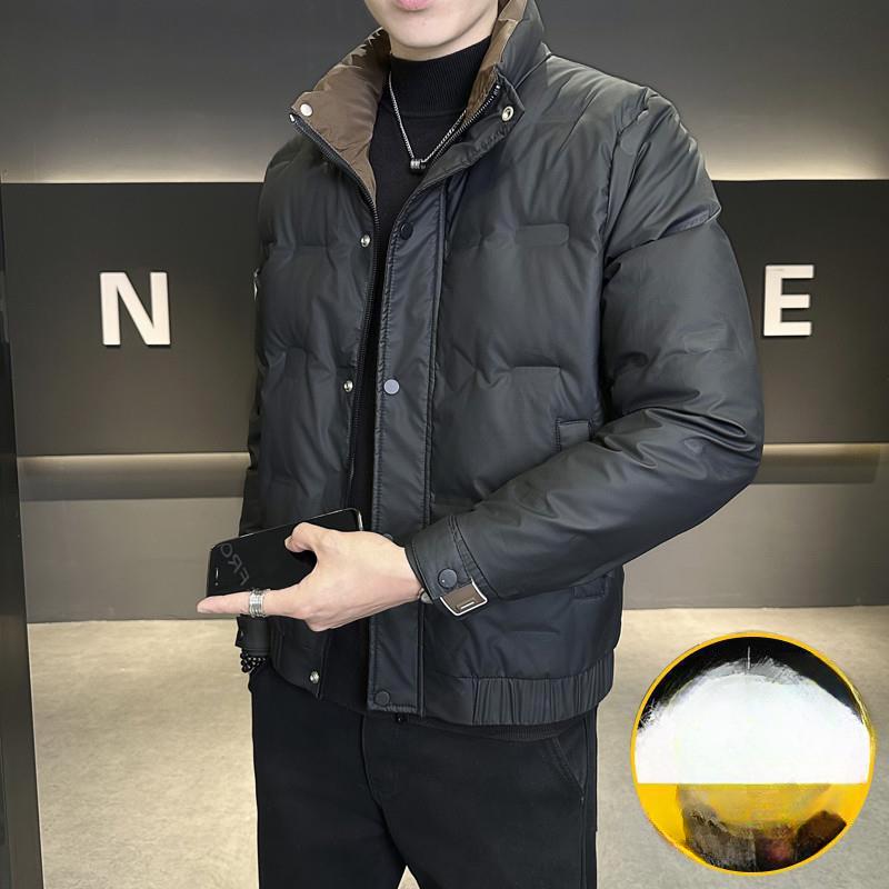 Men s Trendy Winter 2024 Casual Stand Collar Down Jacket XL 125-140 lbs чёрный
