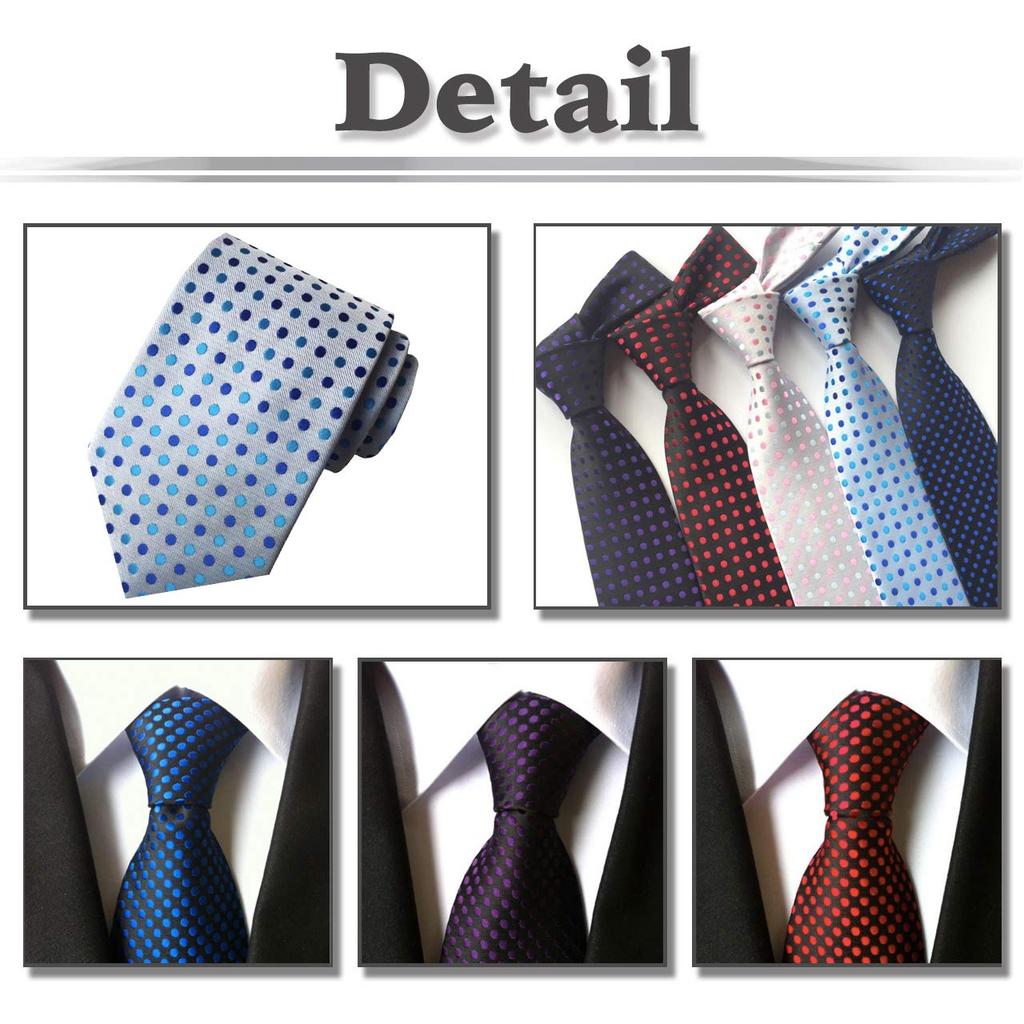 WHITE FANG Tie, Polka Dots and Solid Colors, Suit, Business, Casual, Popular, Stylish, Men's, NC022 (02: Red)