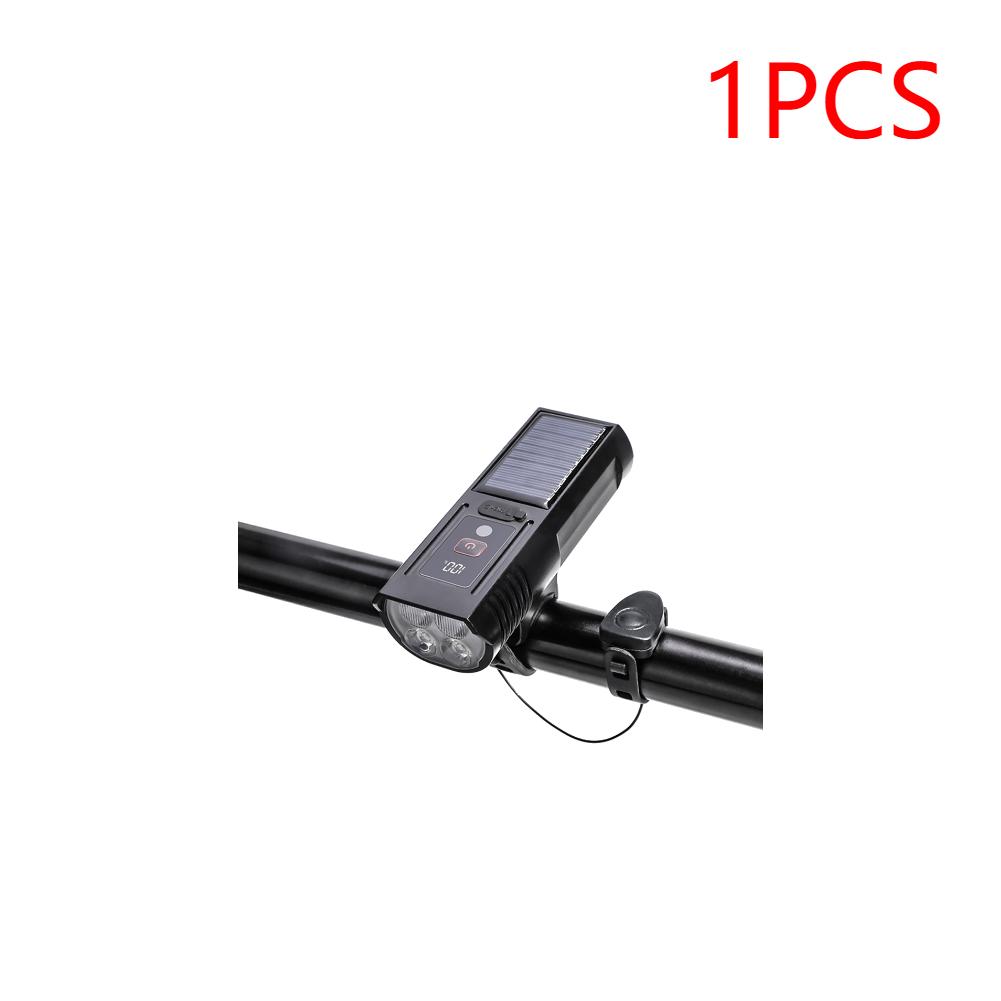 

1-3PCS Solar Bicycle Light 400LM Headlight Waterproof Rechargeable Front Lamp Ultralight Flashlight Power Bank for Night Riding