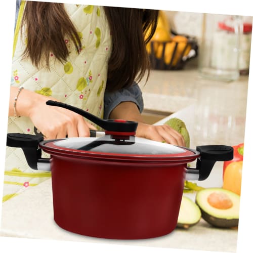 HOLIDYOYO Micro Pressure Cooker, Pressure Canner, Small Canning Pot, Stovetop Pressure Cooker, Stew Pot, Slow Cooker, Soup Pan, Low Pressure Cooker, E