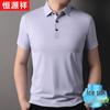 Hengyuanxiang Men's Ice Feel Mercerized Cotton Polo T-Shirt