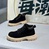 Autumn new high-top leather surface light and comfortable casual soft-soled lace-up shoes