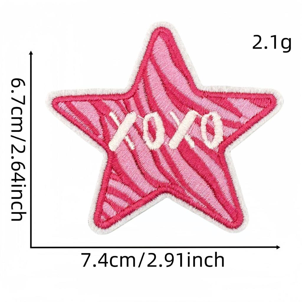 Cartoon Pink Series Embroidered Patch Bowknot Flower Applique Clothing Accessories with Hot Melt Adhesive