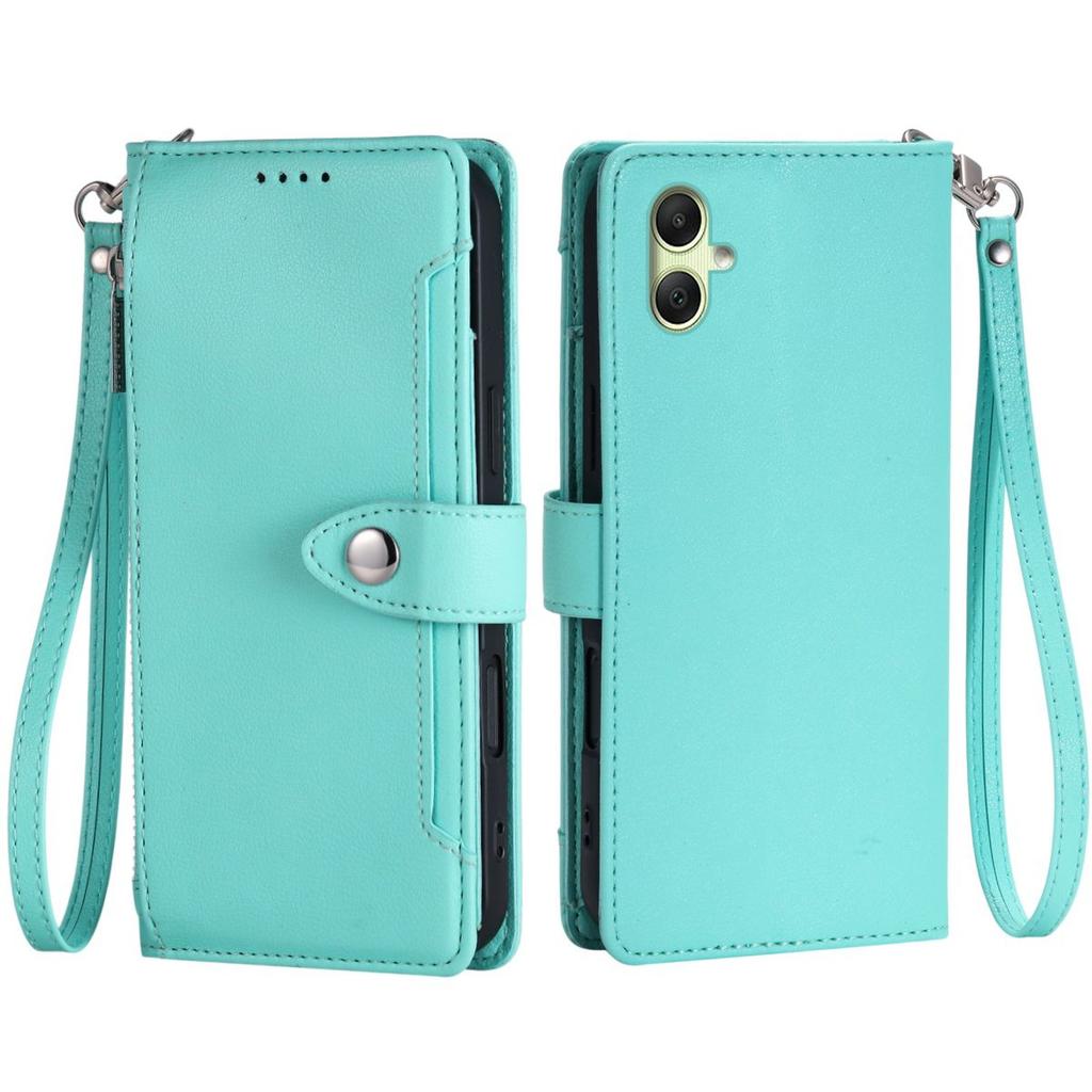 Zipper Pocket Wallet Flip Leather Phone Case for Samsung Galaxy A07 A06 5G 4G A05 A04e A04 Multi Card Slots Kickstand Cover Wrist Strap
