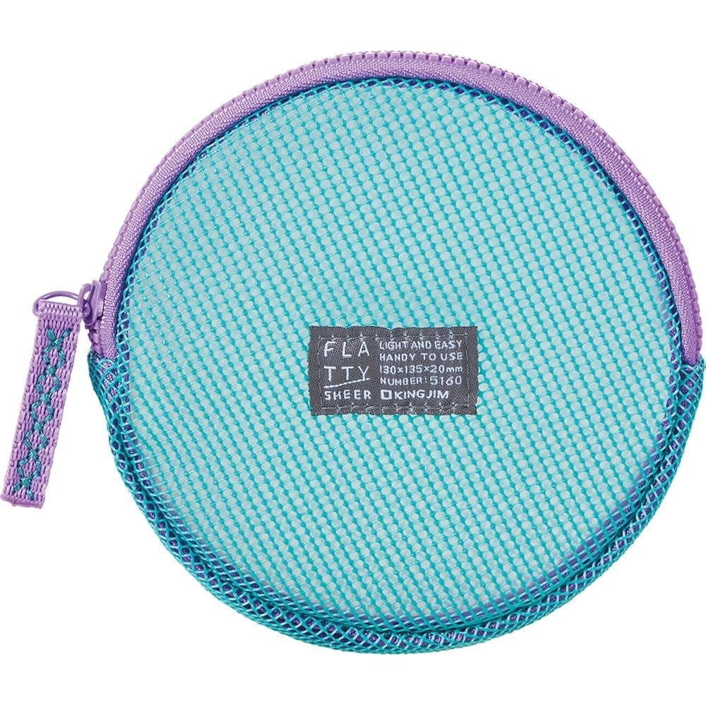King Jim Mesh Pouch Flatty Sheer Accessory Case Small Green 5160-G