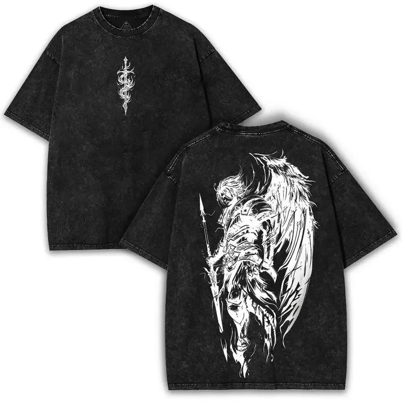 Gothic Angel Warrior Graphic Tee Oversized Heavy Cotton Tshirt XXXL