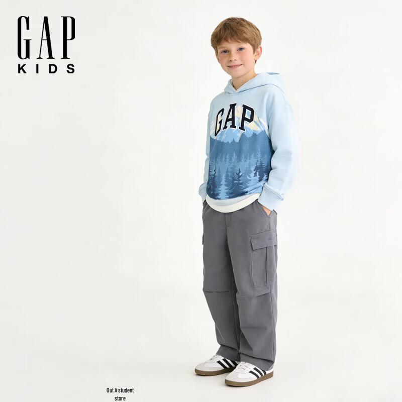 GAP Boy's 2026 Spring Outdoor Logo Embroidered Cargo Casual Pants