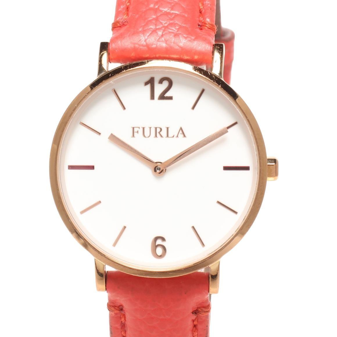 Used Furla Watch Quartz White Ladies Furla