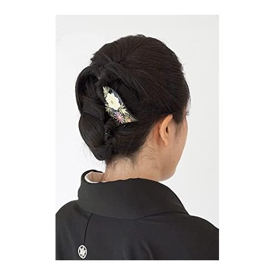 Watmos Style Kanzashi Hairpin for Formal Occasions - Maki-e Lacquerware, Kimono Hair Accessory, Made in Japan for Weddings, Ceremonies, Graduations,