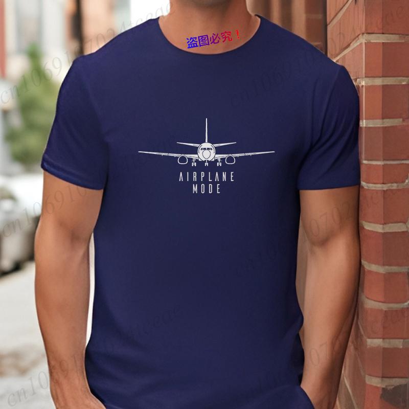 Mode Reisender Urlaub Herren Tops Kurzarm T-Shirts Flugzeug Pilot T-Shirts Flugzeugmodus Reise T-Shirts für Männer Kleidung