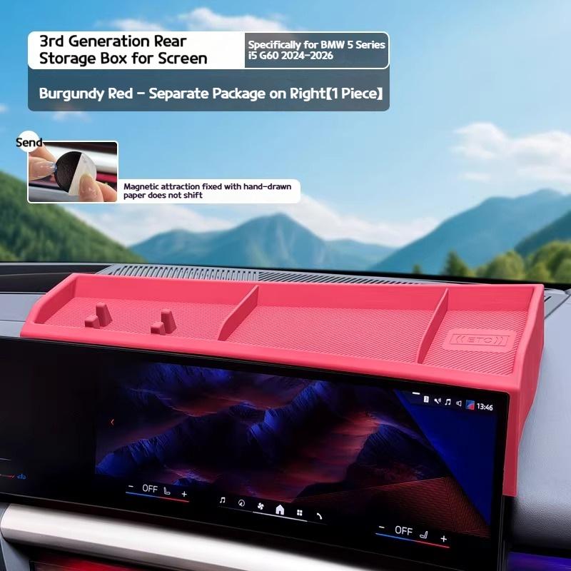 For BMW 5 series i5 G60 2024-2026 Car Third-generation screen rear ETC silicone storage box navigation interior accessory