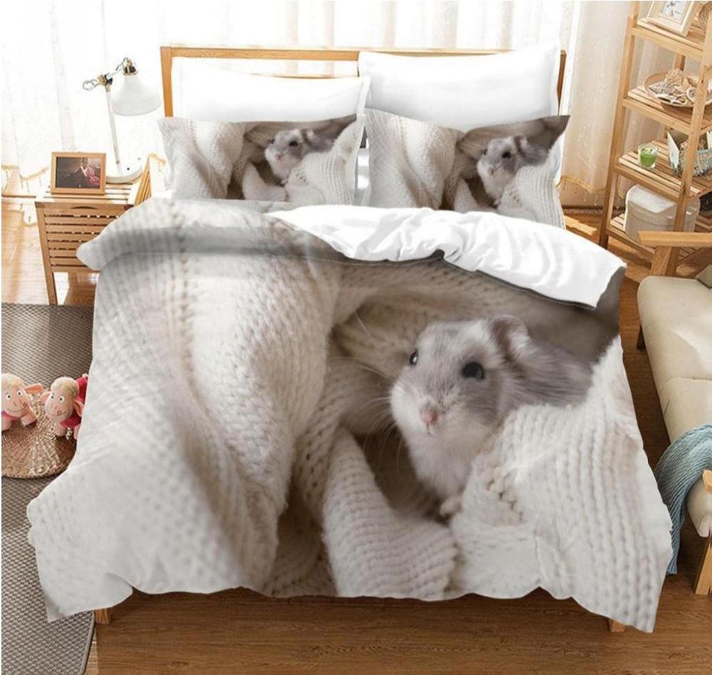 Hamster Soft Duvet Cover Family Pet Guinea Pig for Women Children Young Boys Lovely Mini Animals Comfortable Quilt Cover for Bedrom Rations Warm Soft