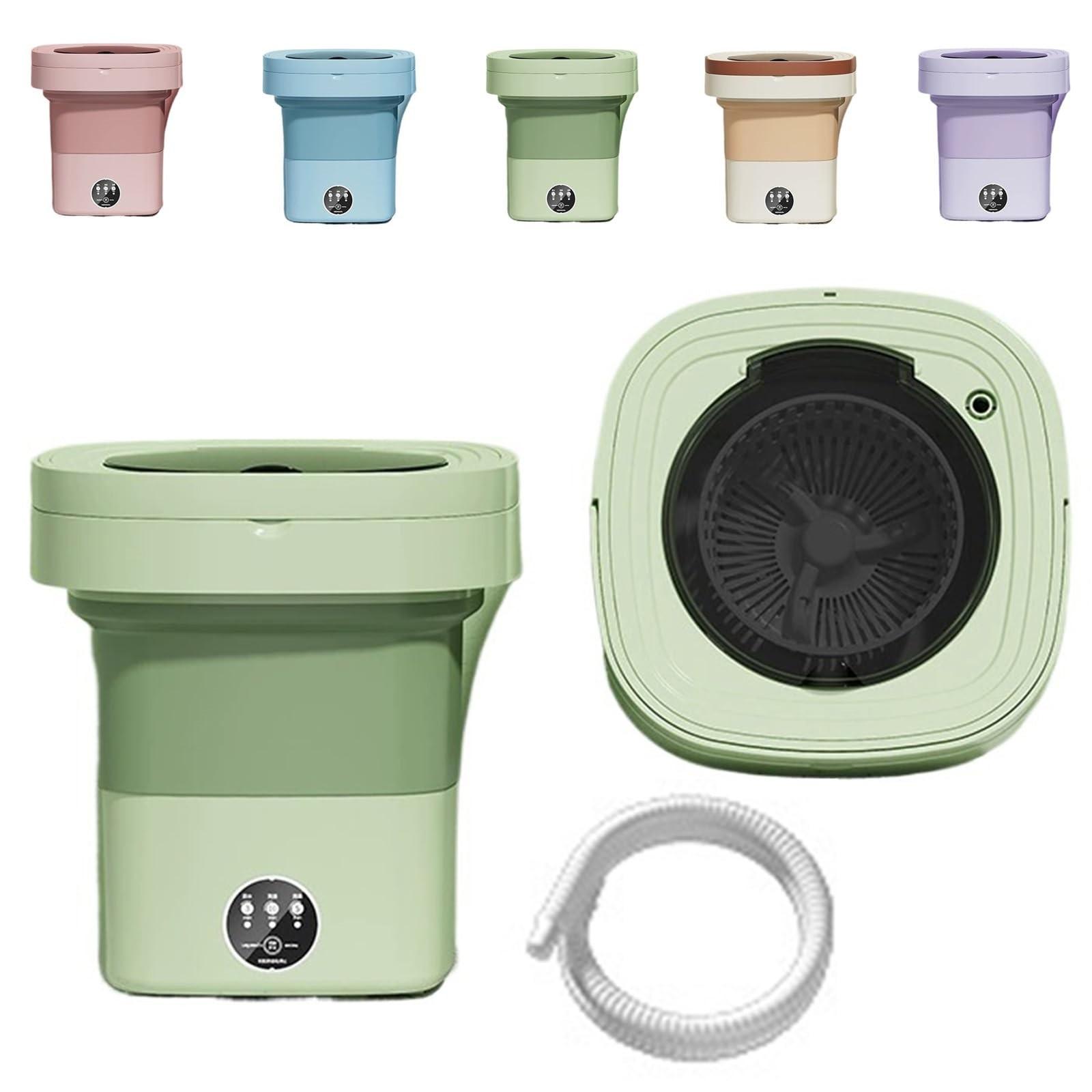 

Portable Travel Washing Machine, Foldable Washer With Basket, Deep Cleaning For Baby Clothes Underwear Socks, Large Capacity Laundry Dryer For Travel One Size зелений
