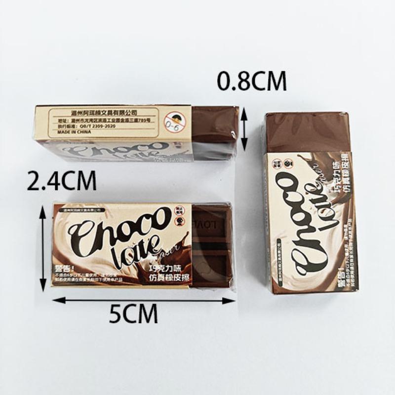 5pcs Chocolate Scented Eraser Simulation Snack Pencil Erasers for Kids Clean Erasing with Fun Smell Cute Food Classroom Supplies