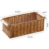 Ruhan European Style Imitation Rattan Storage Baskets with Wooden Handles (Set of 2)