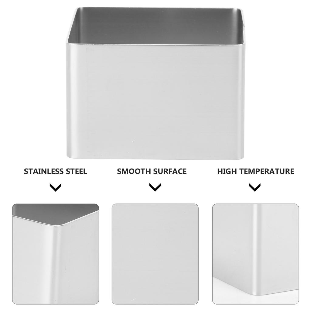 Stainless Steel Cake Ring 3 Inch Square Mousse Mould Baking Pastry Dessert Tool Cookie Cutter Oven Safe Kitchen Barware