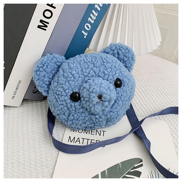 2022 New Plush Women's Bag Cute Bear Head Shoulder Bag For Fashionable Girls