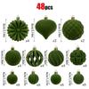 48pcs Flocking Christmas Balls 4/6/8cm Decoratve Plastic Balls