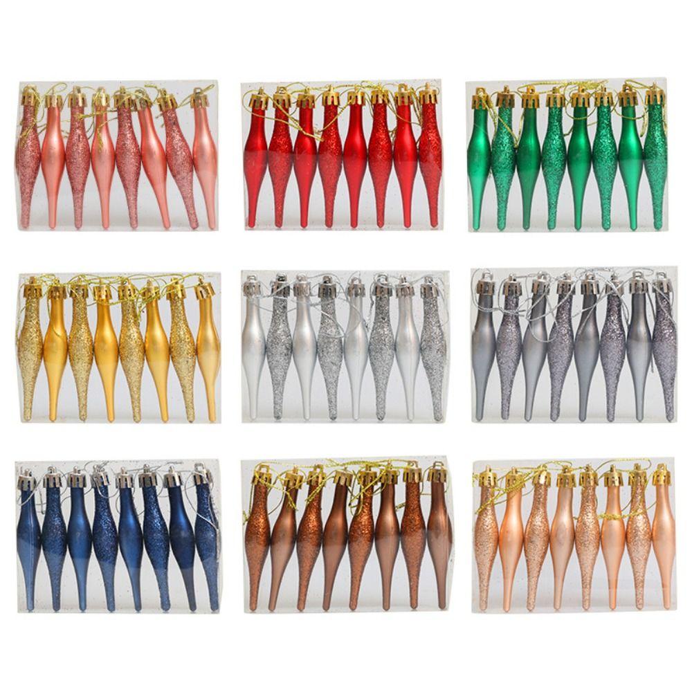 8pcs 9cm Christmas Ball Pendants Candy Shaped Electroplated Xmas Spheres Ornaments Plastic Christmas Hanging Ice Cream