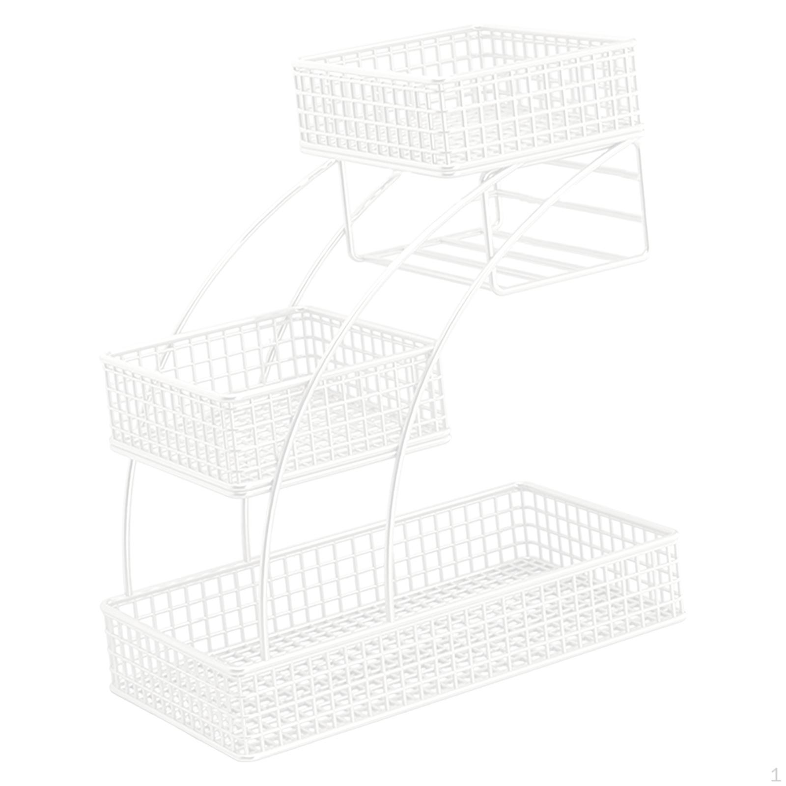 

3-Tier Decorative Iron Fruit Basket, Vegetable Bread And Snack Elegant Large Capacity