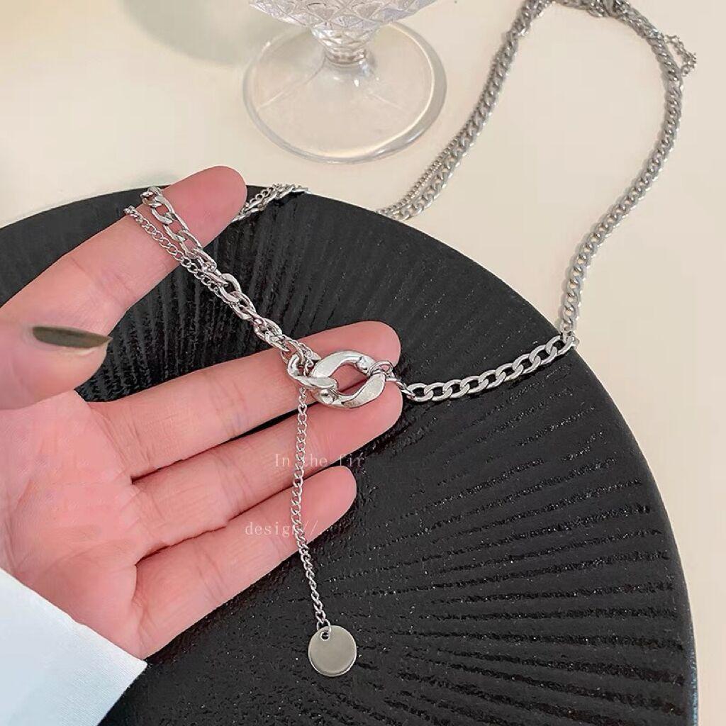 Titanium Steel Non-Fading Chain Sweater Necklace Women'S Autumn And Winter Hip-Hop Cold Accessories Design Sense Niche Sweater Chain