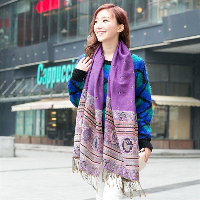 Scarf Spring and Autumn Jacquard Long Scarf Women's Summer Air Conditioning Fringed Shawl Cashew Nut Scarf Scarf