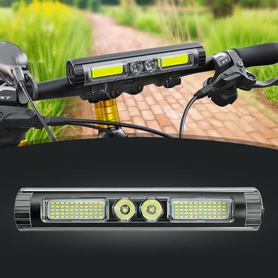 1800 Lumens Bike Light, USB Rechargeable COB Bicycle Headlight, Aluminum Alloy 8 Modes LED Work Lamp, Portable Outdoor Camping Flashlight