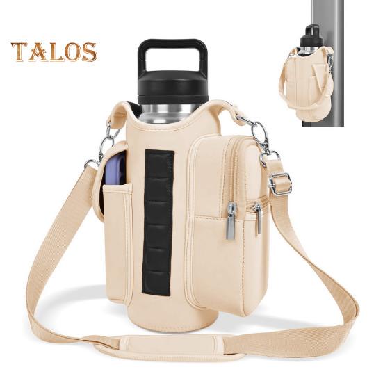 Magnetic Water Bottle Holder Crossbody Bag Waterproof Oxford Kettle Pouch for Gym Outdoor Hiking Fitness Essentials Organizer