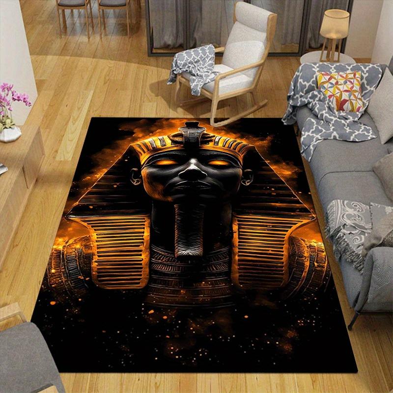 1pc Pharaoh Pattern Area Rug, Anti slip Non Shedding Stain Resistant Carpet