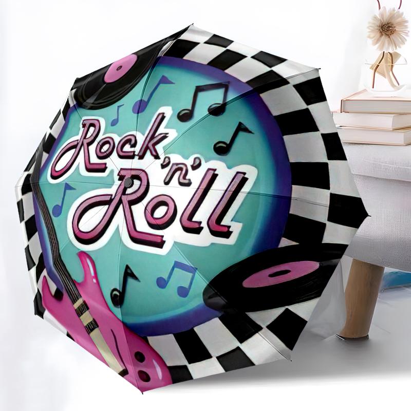 1PC Rock n' Roll Umbrella Portable Folding Umbrella Iron Frame Hole Bone Structure Outdoor Home Umbrella A16