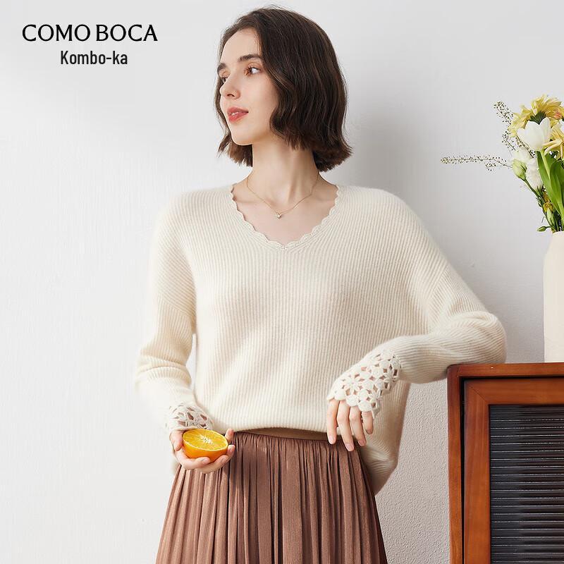 

Komomboka Women s V-Neck Cashmere Pullover Sweater L