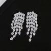 111 Silver Needle Fashion Light Luxury Style Full Diamond Tassel Earrings Women, High Temperament Sweet Cool Retro Super Flash Earrings