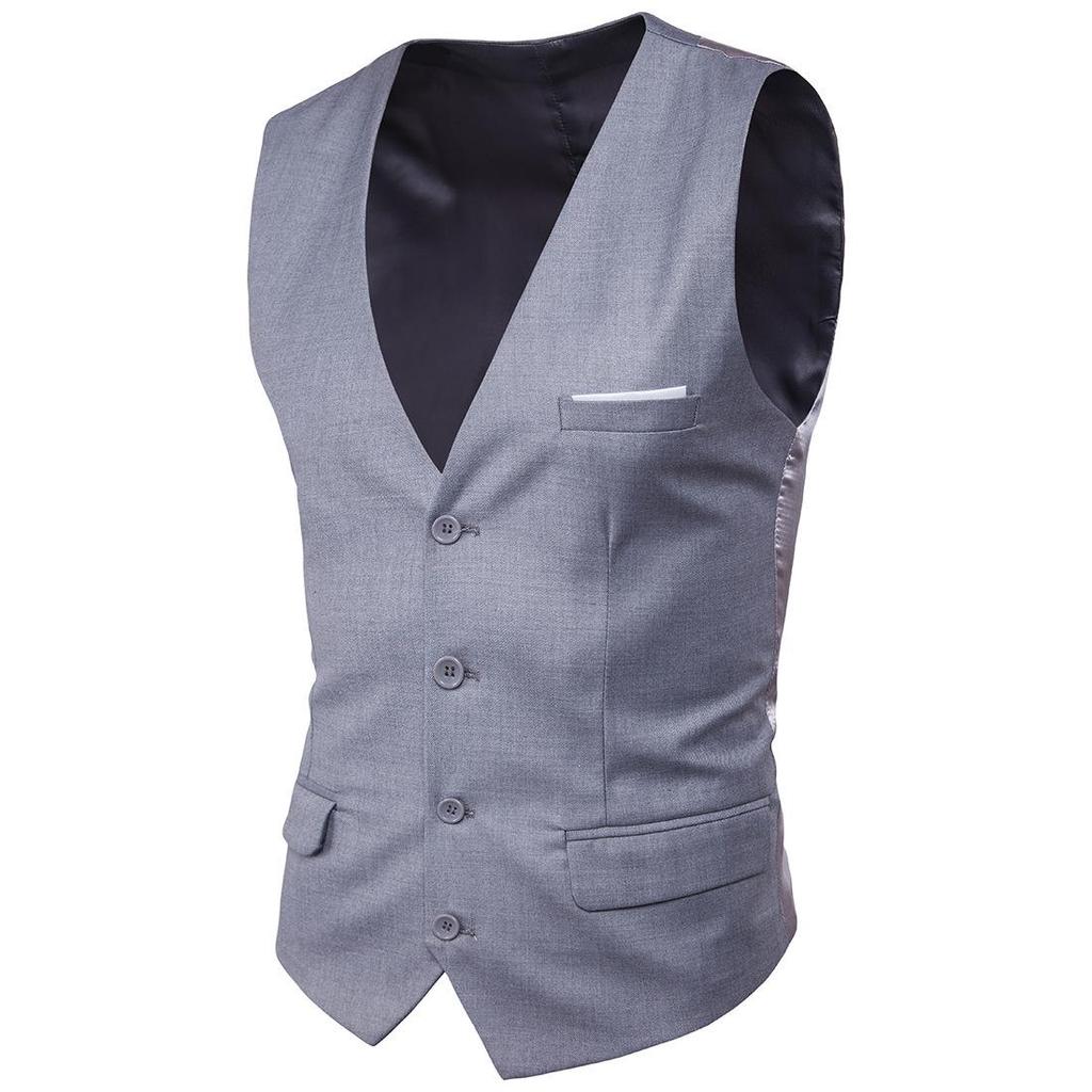 Men's Slim Fit Pure Color Business Wedding Vest