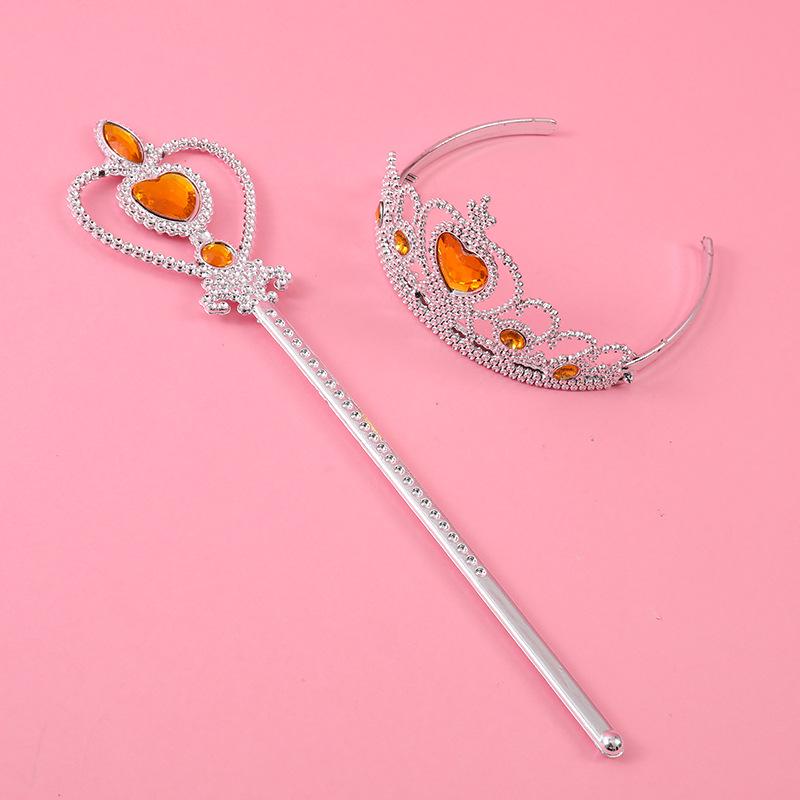 Children's Princess Costume: Gem Crown, Magic Wand, Headdress, and Fairy Headband Set