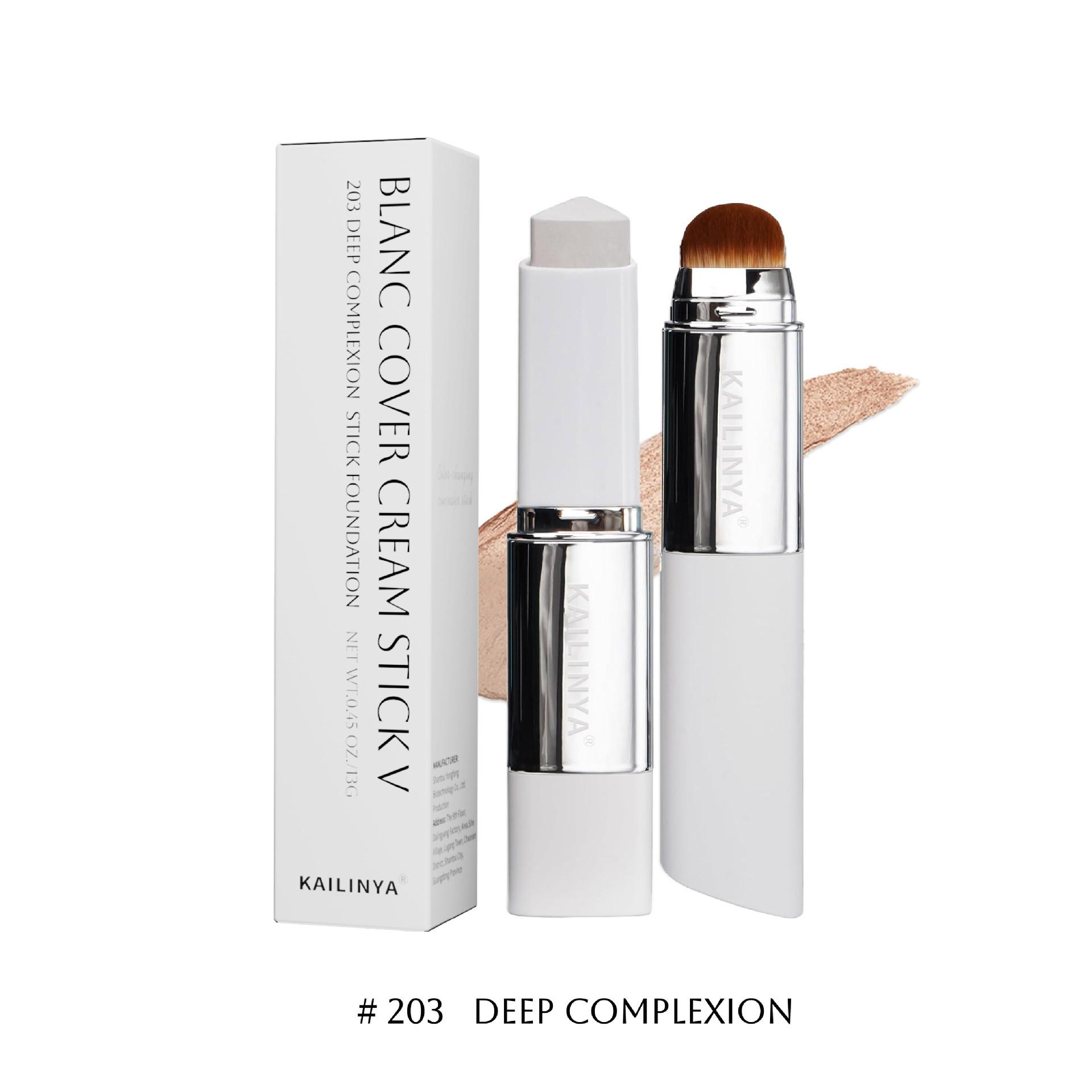 Dual Head Color Changing Foundation Stick Concealing Contouring Brightening Long Lasting 203#(13g)