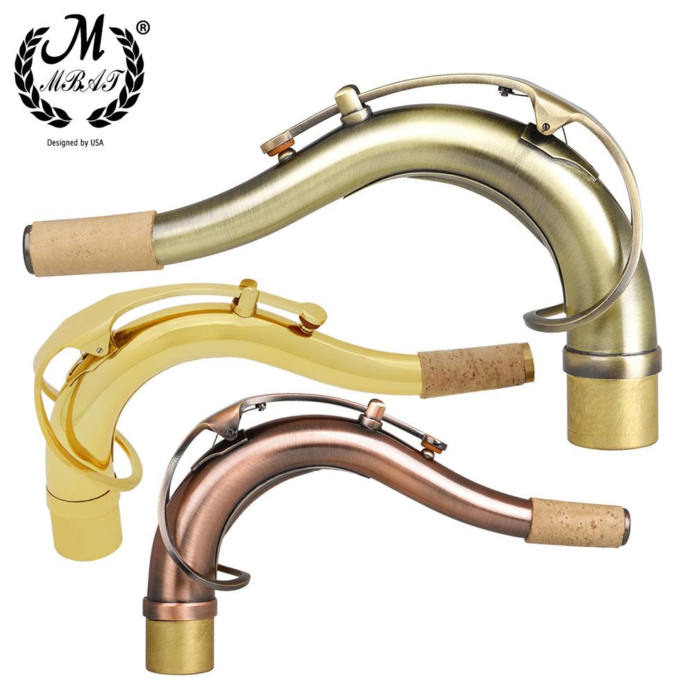 M MBAT Tenorsaxophon Halsstück Hohe Qualität Messingmaterial Saxophon Halsstück Holzblasinstrument Ersatzteile & Zubehör