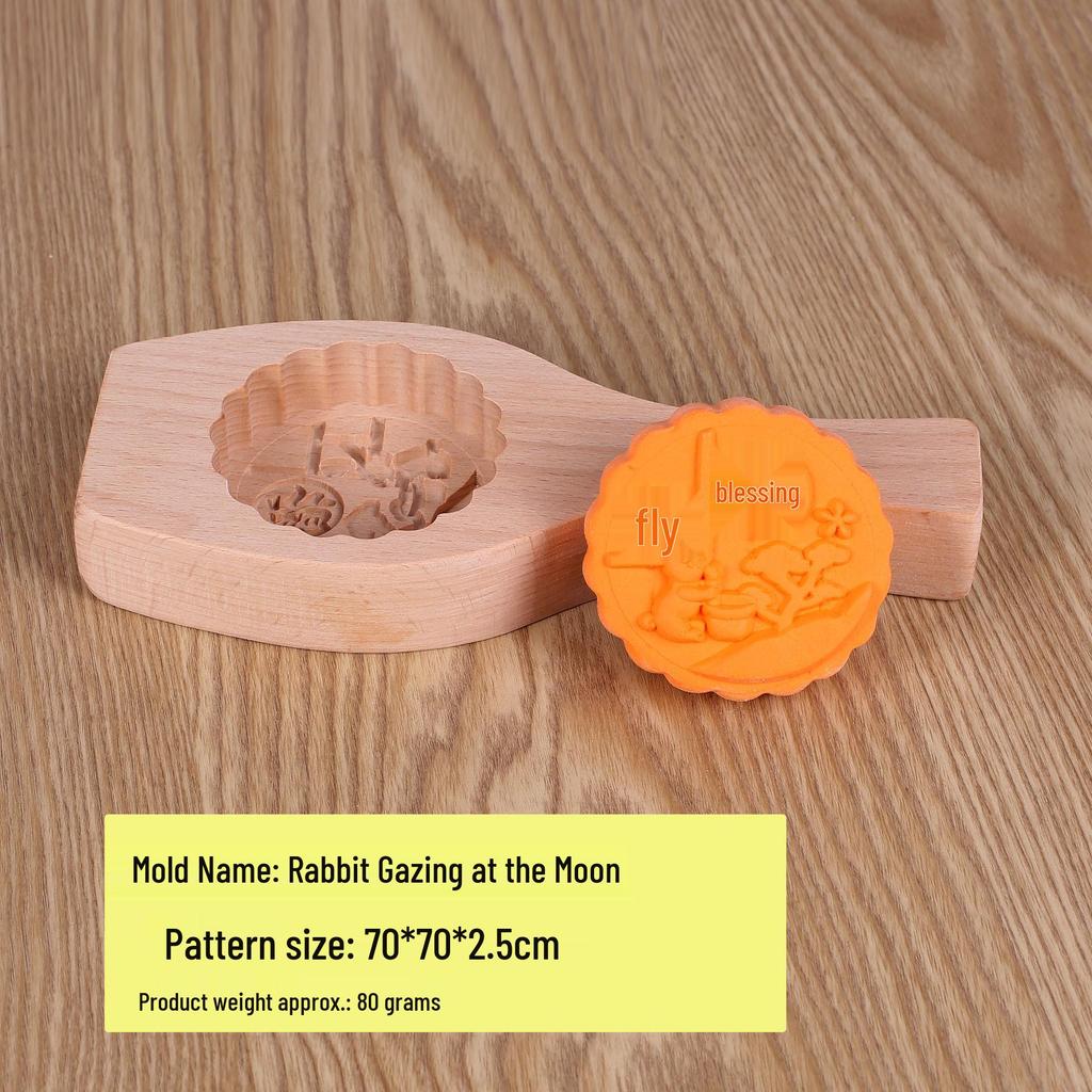 Enhanced Cantonese Style Wooden Mooncake and Bun Mold