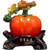 Aris & Juno Shi Shi Ru Yi Persimmon Statue, Resin Fruit Figurine for Home Decor, Good Luck Symbol, Housewarming Gift