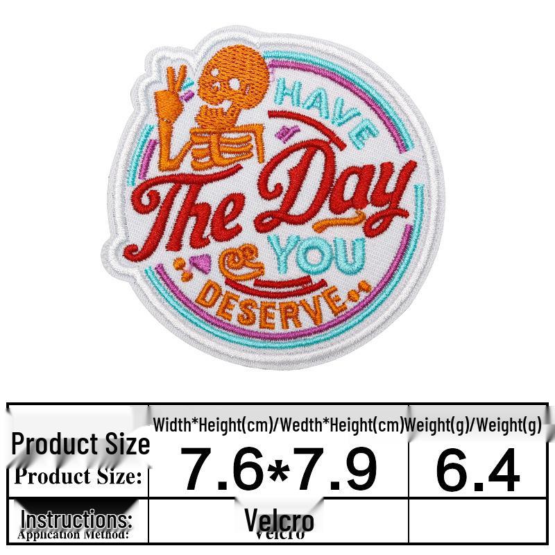DIY Embroidered Badge Hook & Loop Patch Sticker with Brushed Surface