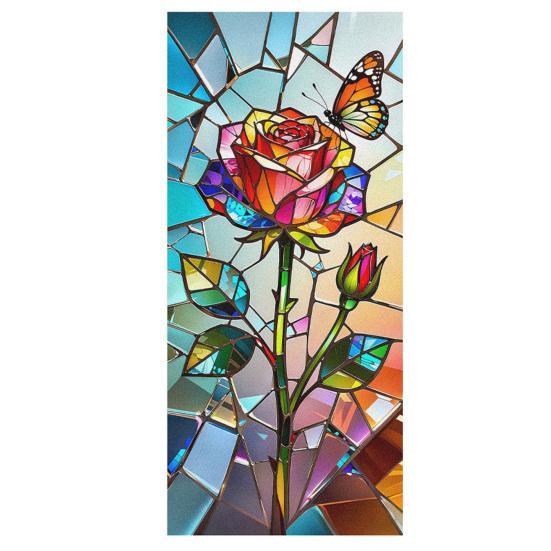 Vintage Geometrische Fenster Sichtschutzfolie Wasserdicht Wiederverwendbar UV Sonnenschutz Glasaufkleber Abdeckung Dekorativ Mattiert Buntglas Statisch Haftend
