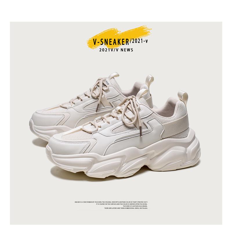 Shoes men's shoes spring new men's sports shoes casual running shoes platform heightening white shoes trendy dad shoes