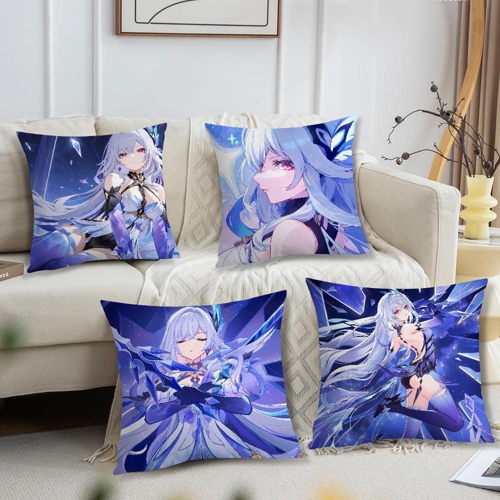 GAME skirk genshin cushion cover Comfortable soft Pillow Case for Sofa Living Room Home office Decor Protective Covers