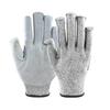 SIZA Safety Cut Proof Seamless Knitted Safety Gloves with Cow Leather Palm Anti-cut Function for Slaughter Cutting & Repair Work